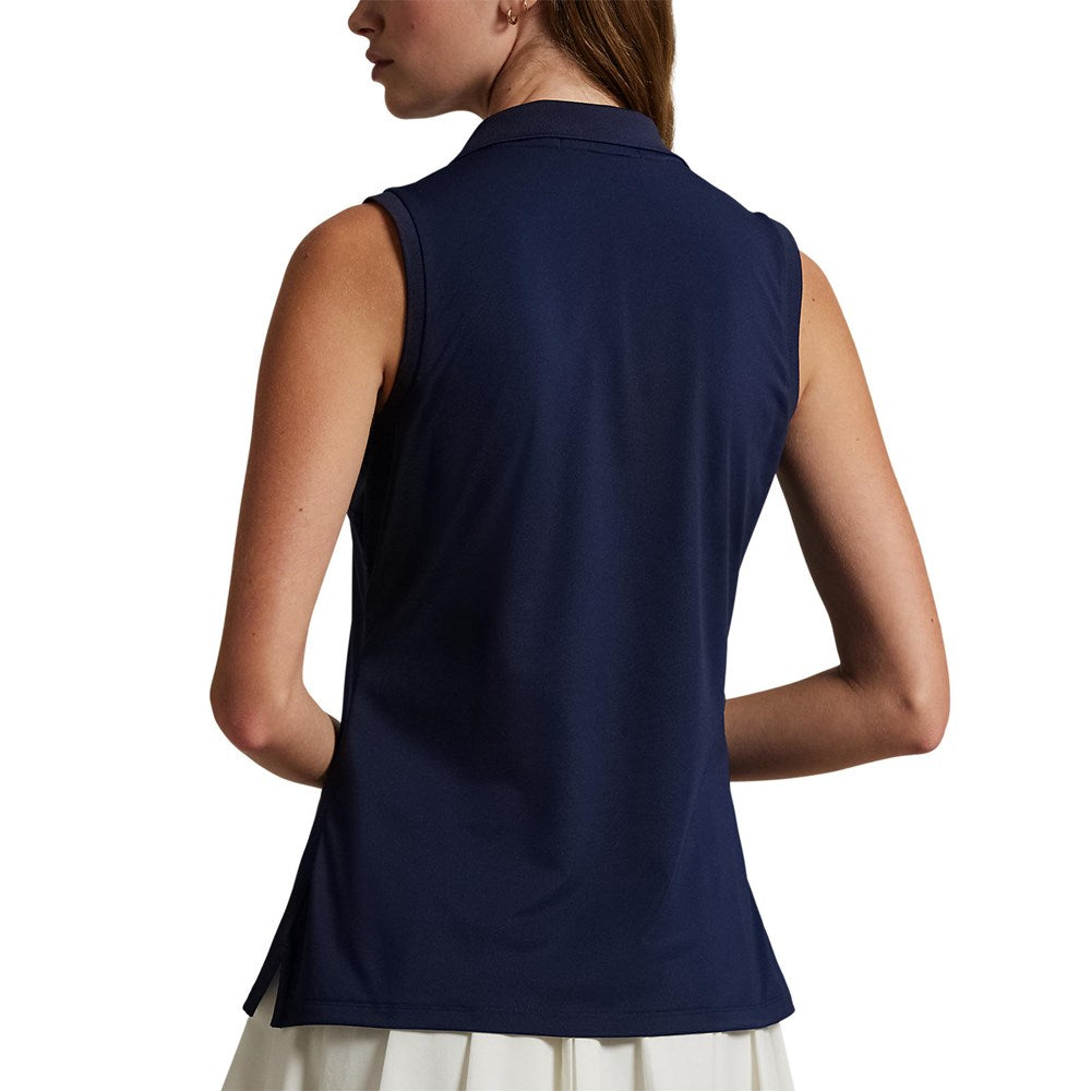 RLX Ralph Lauren Women's Sleeveless Tour Performance Polo Shirt With Royal Melbourne Logo - Refined Navy