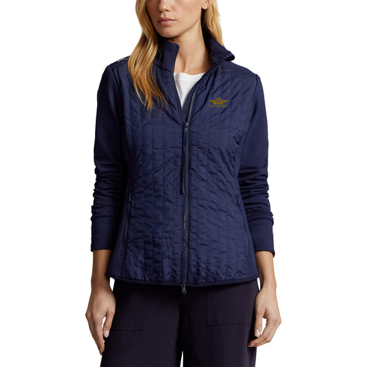 RLX Ralph Lauren Women's Hybrid Performance Full-Zip Jacket With Royal Melbourne Logo- French Navy