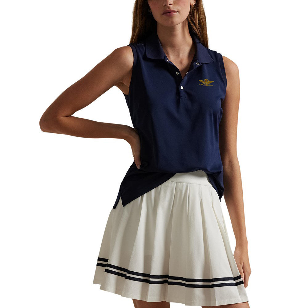 RLX Ralph Lauren Women's Sleeveless Tour Performance Polo Shirt With Royal Melbourne Logo - Refined Navy