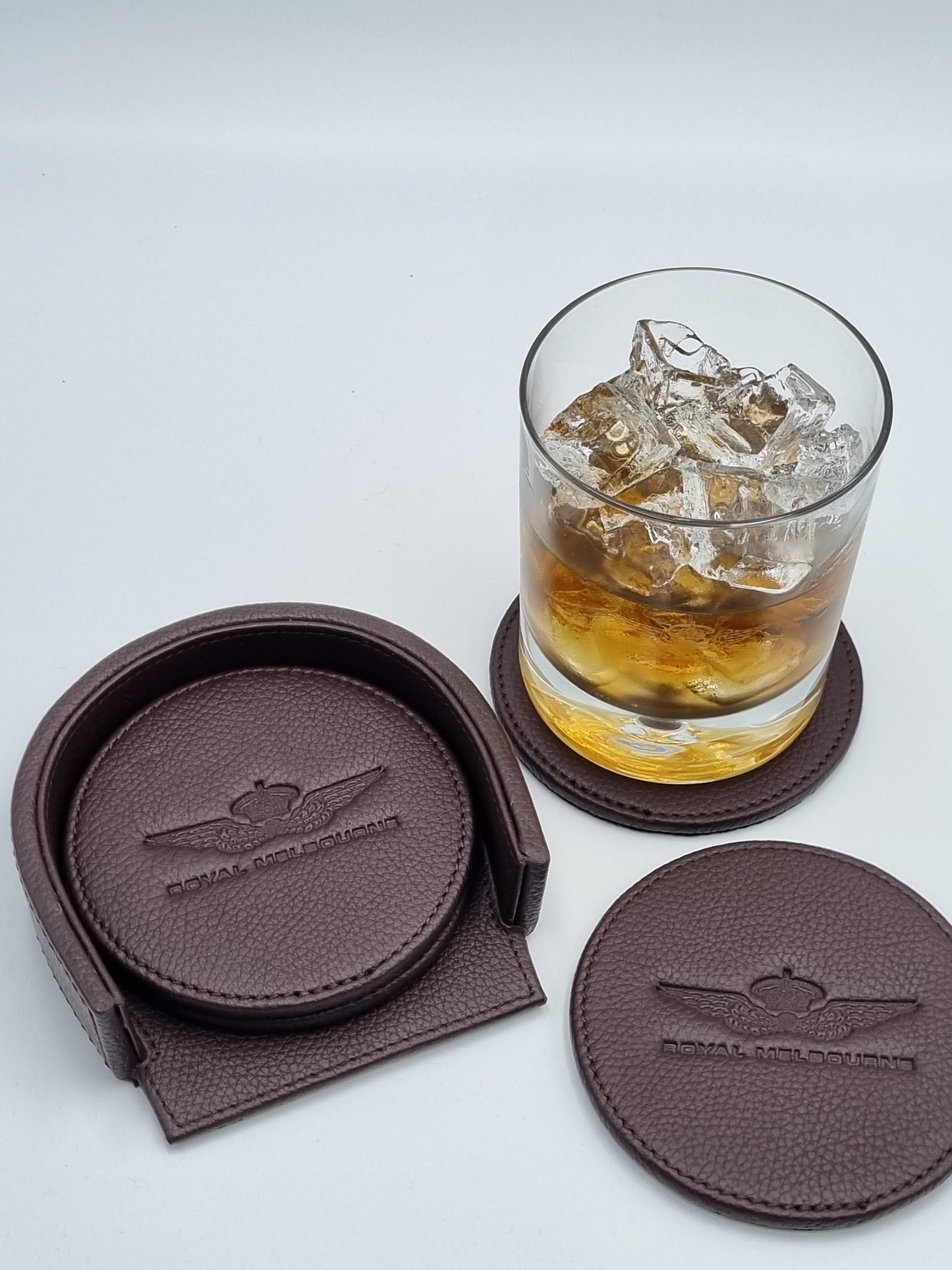 Royal Melbourne Logo Coaster - Brown