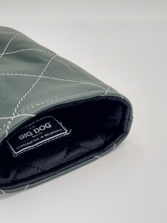 Royal Melbourne Leather Driver Cover - Green Diamond