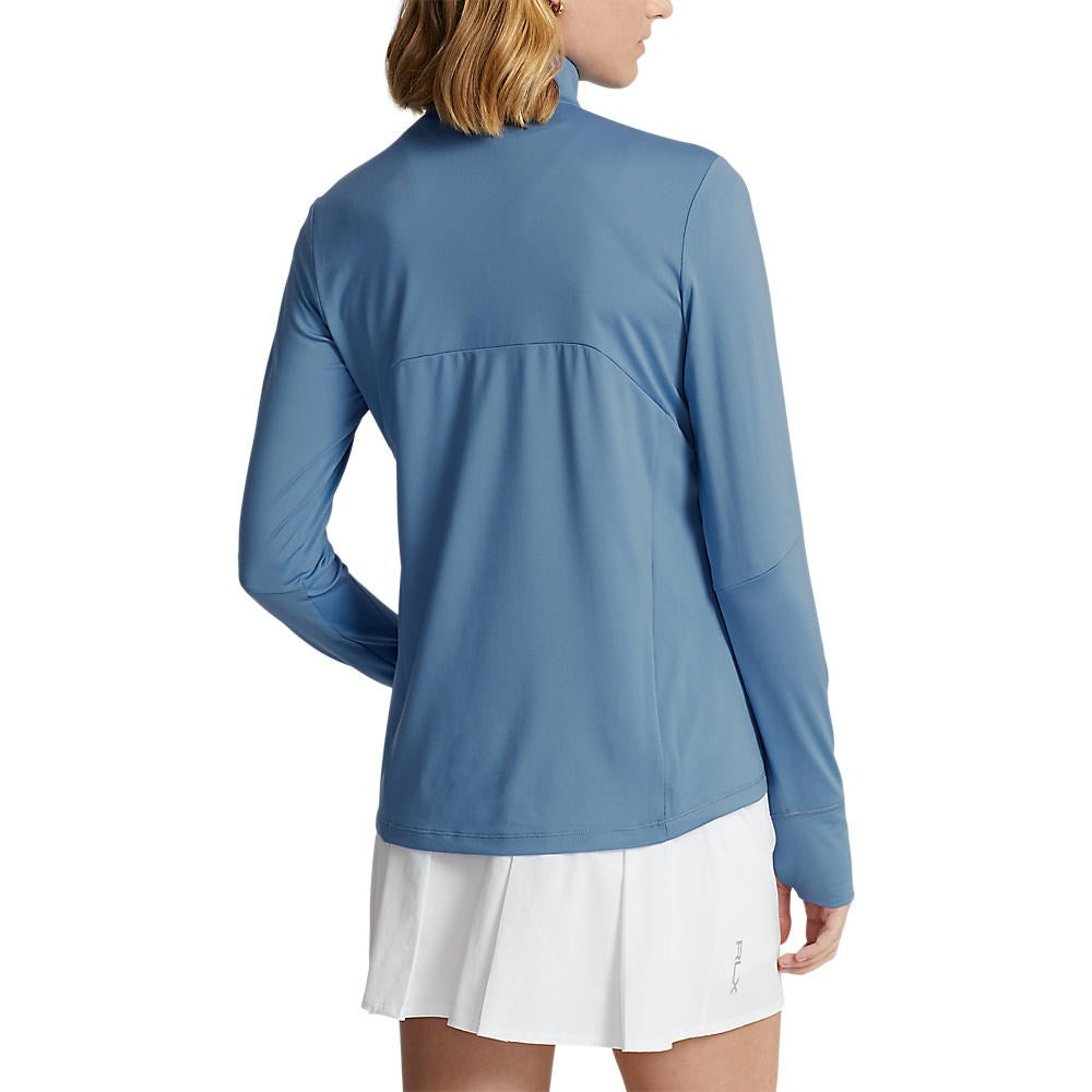 RLX Ralph Lauren Women's Stretch Jersey UV Quarter Zip Golf Pullover - Hatteras Blue