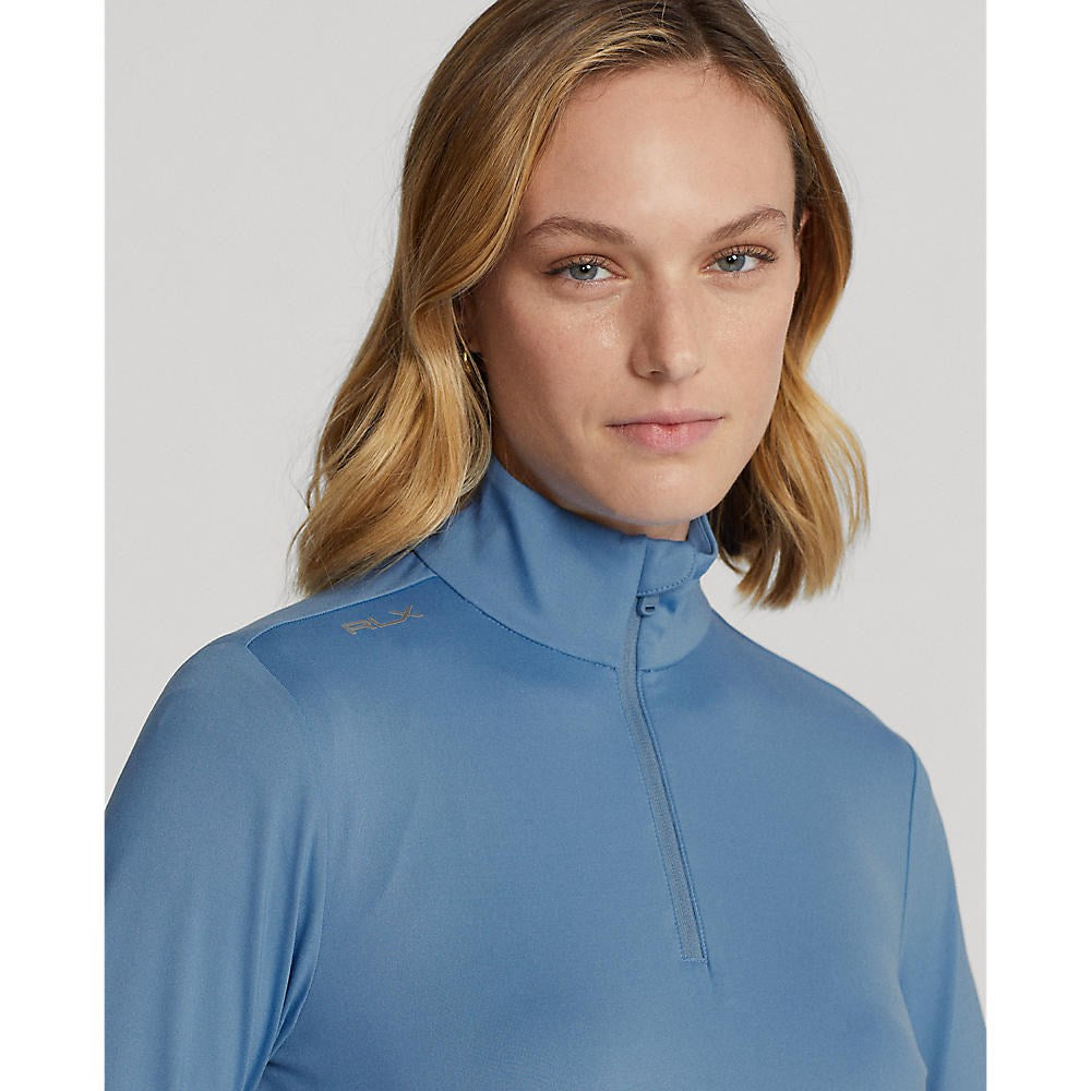 RLX Ralph Lauren Women's Stretch Jersey UV Quarter Zip Golf Pullover - Hatteras Blue